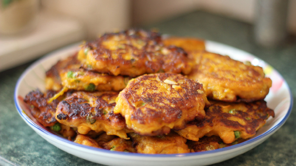 Kürbispuffer mit Zitronenquark